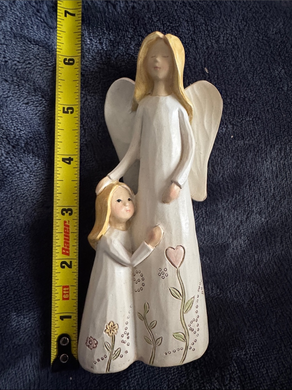White and Cream Angel Mother and Daughter Figurine